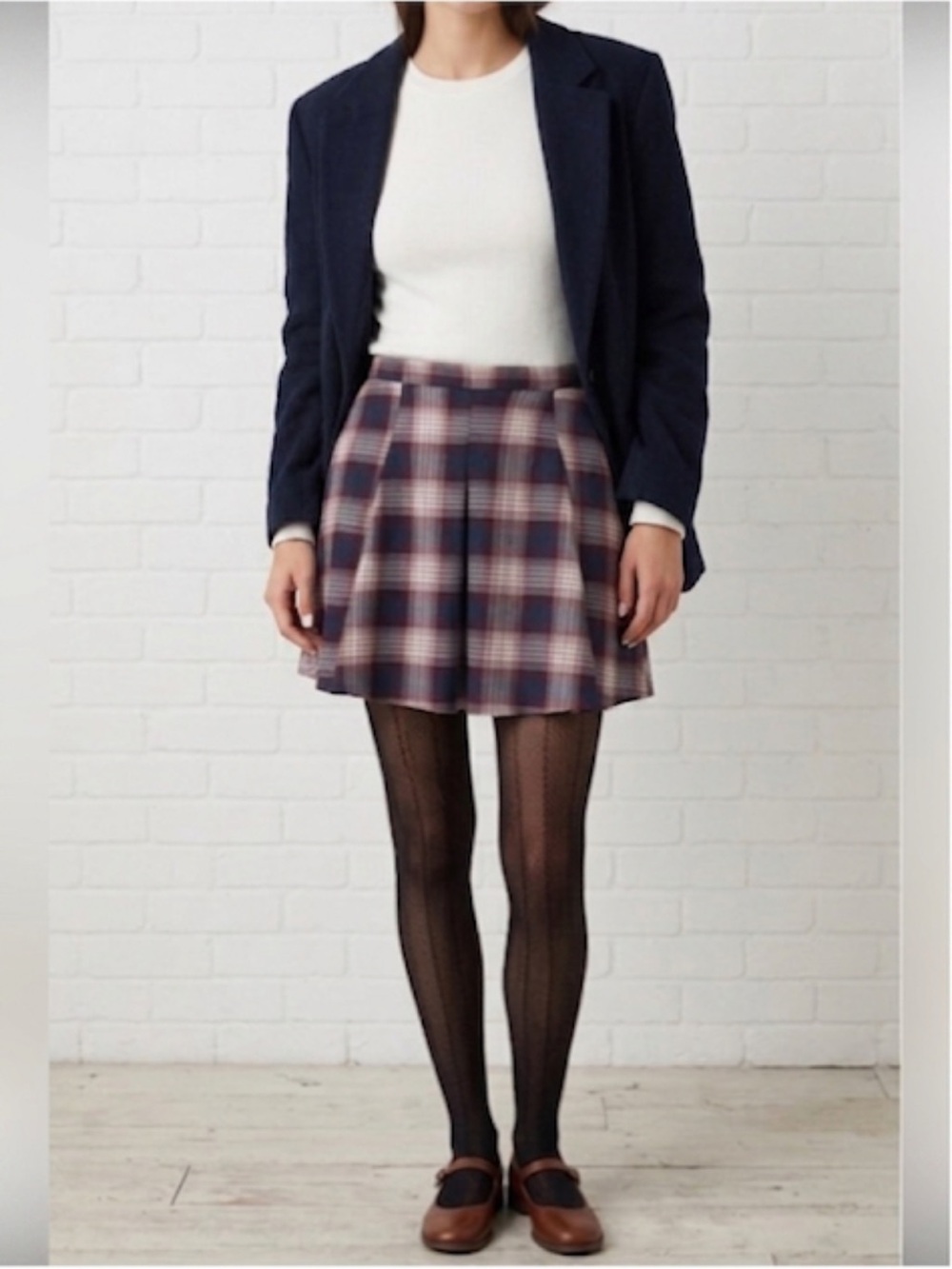 NWT SO Plaid Pleated Mini Skirt Size 3